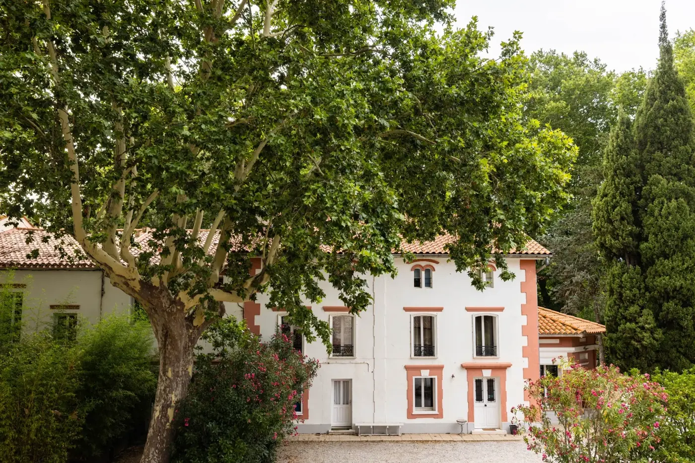 La maison du Domaine Castell de Blés entourée d’arbres